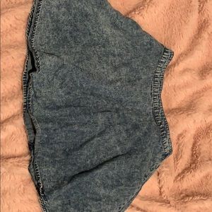 Acid wash denim skirt